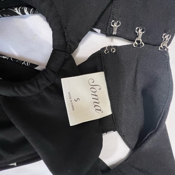 Soma Black and White Halter Sheath Cocktail Dress - Picture 4 of 6